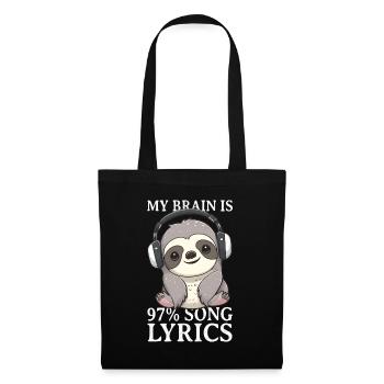 Casque paresseux DJ Écoutez de la musique - Sac en tissu - noir - Devant