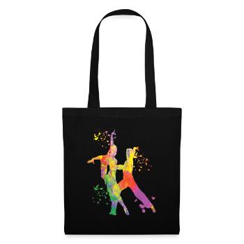 Danseur d’aquarelle de couple de danse latine - Sac en tissu - noir - Devant