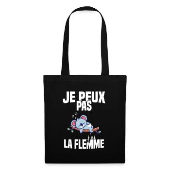 Je Peux Pas J'ai La Flemme - Sac en tissu - noir - Devant