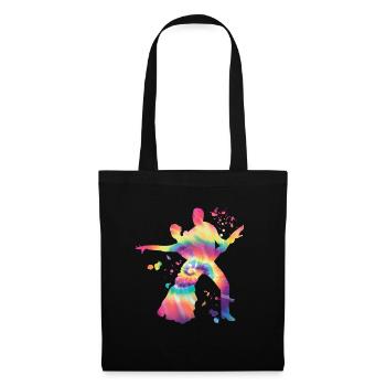 Danseur d’aquarelle de couple de danse latine - Sac en tissu - noir - Devant
