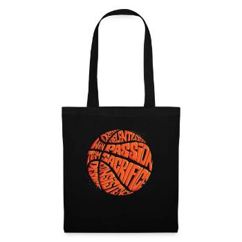 Basketball-grafik Mit Werten Für Point Guard - Stoffbeutel - Schwarz - Vorne