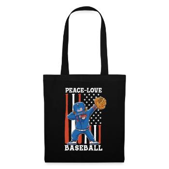 Girls Peace Love Baseball - Tote Bag - black - Front