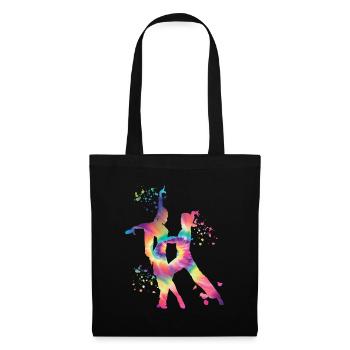 Danseur d’aquarelle de couple de danse latine - Sac en tissu - noir - Devant