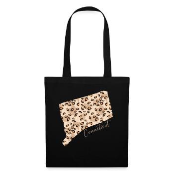Leopard Print Map State of Cenneticut - Tote Bag - black - Front