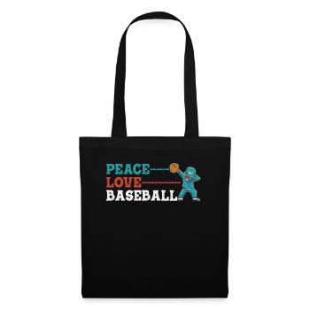 Girls Peace Love Baseball - Tote Bag - black - Front