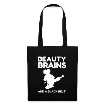 Beauty Brains And A Black Belt - Tote Bag - black - Front