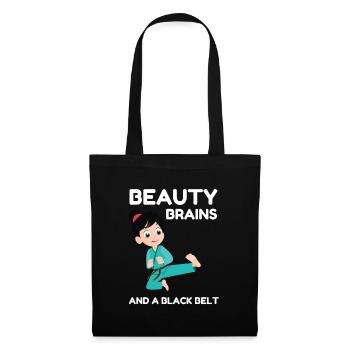 Beauty Brains And A Black Belt - Tote Bag - black - Front