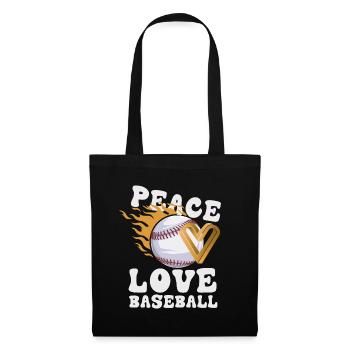 Girls Peace Love Baseball - Tote Bag - black - Front