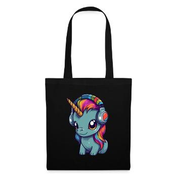 Casque Rainbow Unicorn Kawaii Music Lover - Sac en tissu - noir - Devant