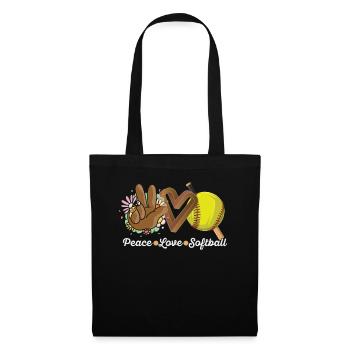 Les filles de la paix aiment le softball - Sac en tissu - noir - Devant