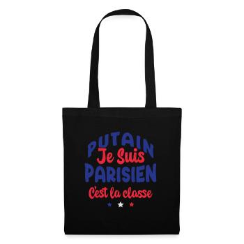 je suis parisien c'est la classe - Sac en tissu - noir - Devant