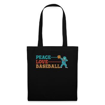 Girls Peace Love Baseball - Tote Bag - black - Front