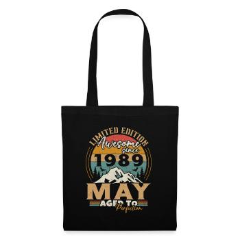 May 1989 Vintage Born in May 1989 Anniversary - Tote Bag - black - Front