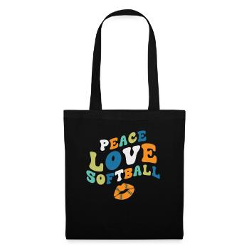 Les filles de la paix aiment le softball - Sac en tissu - noir - Devant