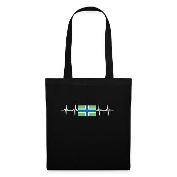 United Kingdom Gloucestershire Flag - Stoffbeutel - Schwarz - Vorne