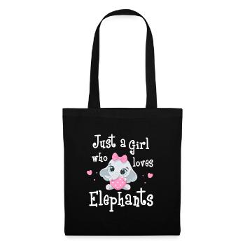 Juste une fille qui aime les éléphants - Sac en tissu - noir - Devant