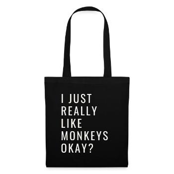 J’aime vraiment les singes ok? - Sac en tissu - noir - Devant
