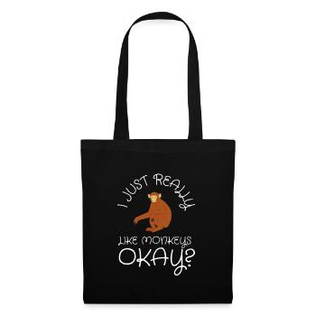 J’aime vraiment les singes ok? - Sac en tissu - noir - Devant