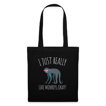 J’aime vraiment les singes ok? - Sac en tissu - noir - Devant