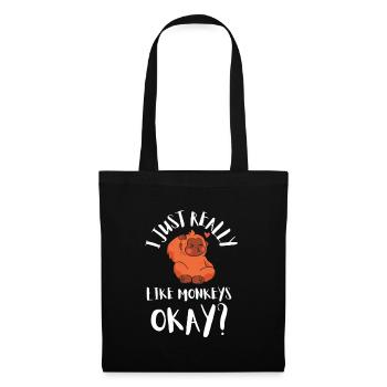J’aime vraiment les singes ok? - Sac en tissu - noir - Devant