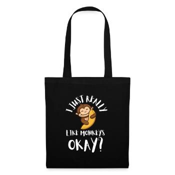 J’aime vraiment les singes ok? - Sac en tissu - noir - Devant