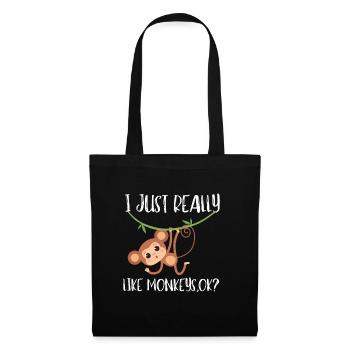 J’aime vraiment les singes ok? - Sac en tissu - noir - Devant