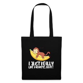 J’aime vraiment les singes ok? - Sac en tissu - noir - Devant