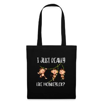 J’aime vraiment les singes ok? - Sac en tissu - noir - Devant