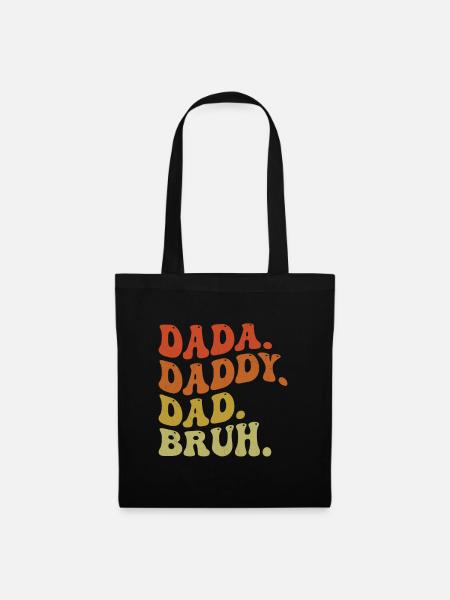 Dada Daddy Dad Bruh Retro - Stoffbeutel - Schwarz