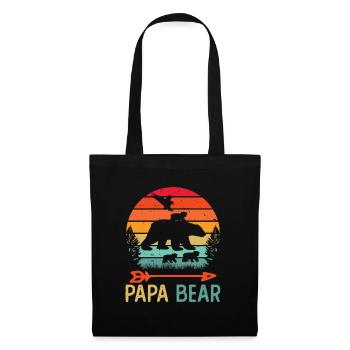 Papa Ours Retro Vintage Humour Cadeau - Sac en tissu - noir - Devant