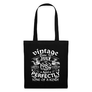 Juillet 1982 | anniversaire 1982 Vintage Juillet - Sac en tissu - noir - Devant