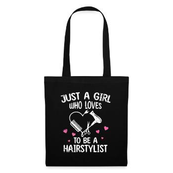 Woman just a girl who likes to be a hairdresser - Tote Bag - black - Front