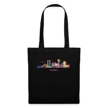 Munich Skyline Colorful Cityscape Munich - Tote Bag - black - Front