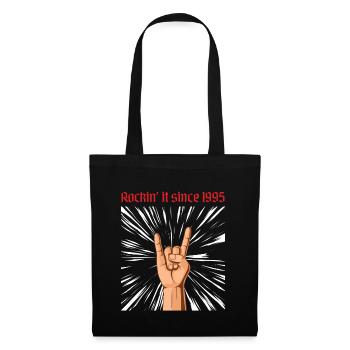 Rockin it since 1995 Heavy Metal Birthday Greeting - Tote Bag - black - Front