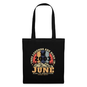 2003 Juin Vintage Nées En Juin 2003 Anniversaire - Sac en tissu - noir - Devant