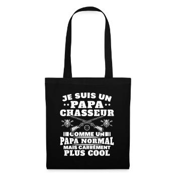 Un papa chasseur c'est comme un papa normal - Sac en tissu - noir - Devant