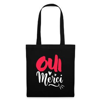 Oui Oui Merci - Stoffbeutel - Schwarz - Vorne