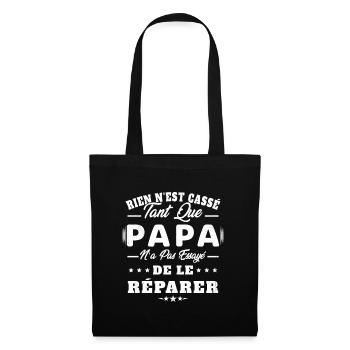 Papa Essayé De Le Réparer Cadeau Papa Bricoleur - Sac en tissu - noir - Devant