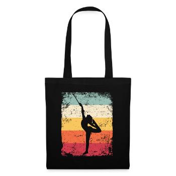 Gymnaste Baton Gymnastique Rythmique Rétro - Sac en tissu - noir - Devant