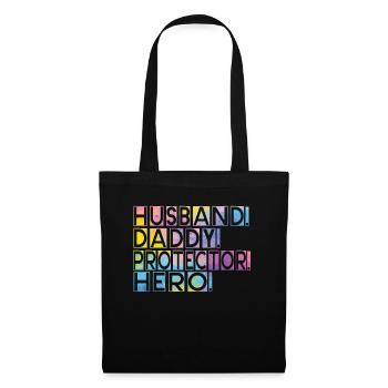 Mari Papa Protecteur Héros Fête des pères - Sac en tissu - noir - Devant