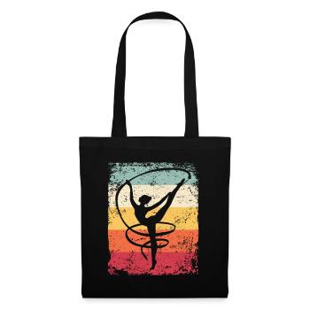Gymnaste Gymnaste Gymnastique Rythmique Rétro - Sac en tissu - noir - Devant
