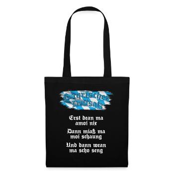 Bayrischer Dreisatz Lustiger Spruch Humor - Stoffbeutel - Schwarz - Vorne