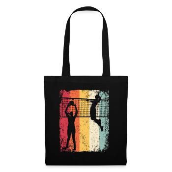 Volleyball Joueur Retro Beach Volleyball - Sac en tissu - noir - Devant
