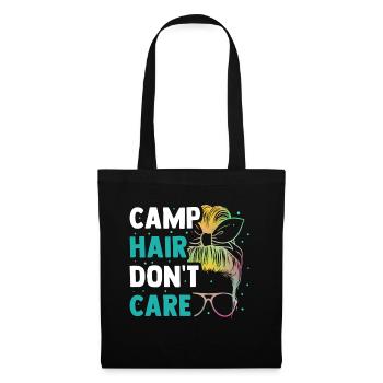 Camping Camperin Camp Hair - Stoffbeutel - Schwarz - Vorne