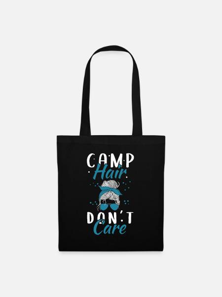 Camping Camperin Camp Hair Zelten - Stoffbeutel - Schwarz