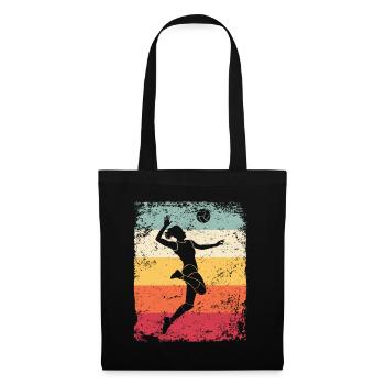 Volleyball Joueur Retro Beach Volleyball - Sac en tissu - noir - Devant