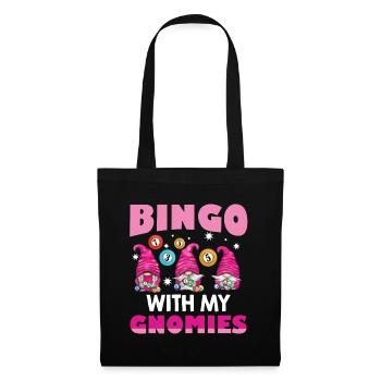 Bingo avec mes gnomies Bingo drôle - Sac en tissu - noir - Devant