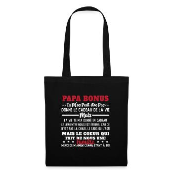 Papa Bonus Cadeau Humour Fête des pères - Sac en tissu - noir - Devant
