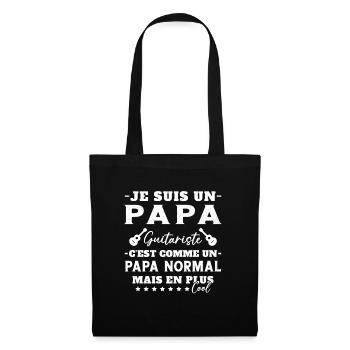 Papa guitariste comme un papa normal plus cool - Sac en tissu - noir - Devant