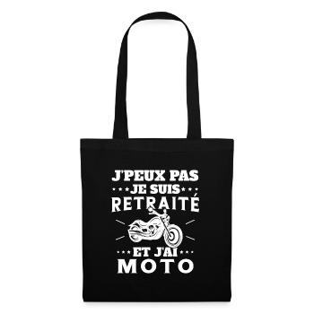 J'peux pas je suis Retraité et j'ai Moto Humour - Sac en tissu - noir - Devant